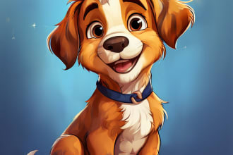draw disney style pet portrait