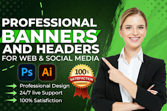 design professional banner or header for social media or website