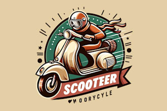 make eye catching scooter motorcycle mascot logo within 1 day