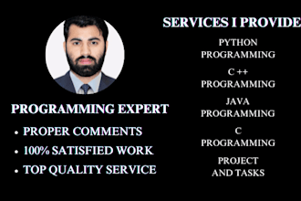 do java, c, python, cpp, algorithms and data structures tasks urgently