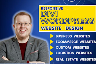 design responsive wordpress business website using divi builder, divi theme