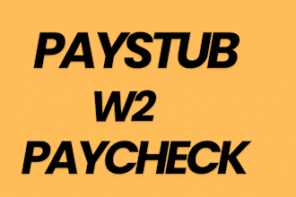 prepare w2, paystub, pays slips, paycheck and adp pay stubs
