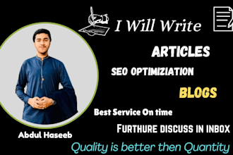 write articles and SEO optimized blogs and linkedin posts