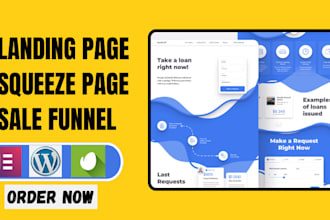build wordpress landing page design, squeeze page, sales page, or sales funnel