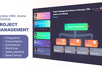 setup monday crm project management asana clickup monday com board automation