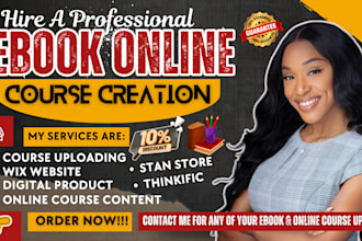 setup ebook online course, digital product upload, stan store, systeme io, wix