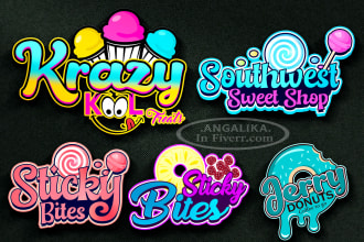 make ice cream, candy, chocolate, bakery, sweets, food logo