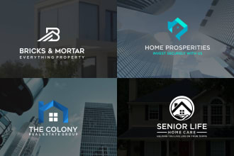 do modern real estate logo for home and building realtor business