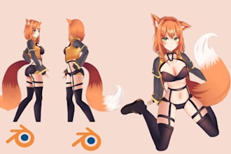 make custom 3d vrchat avatar, vr character, vrc avatar, vtuber model
