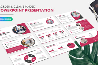 design modern powerpoint presentation, pitch deck and google slides
