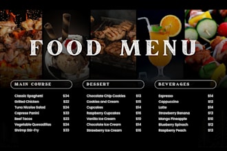 make professional and original food menu design