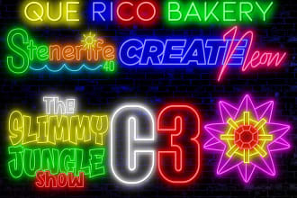 draw images into neon style or design  neon logo for you