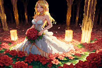 make pixel art characters, any gender, any pose