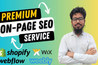 do on page SEO for shopify wix weebly and webflow website