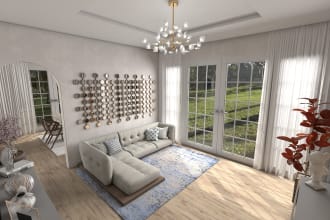 design cgi living room bathroom kitchen dinning room interior 3d