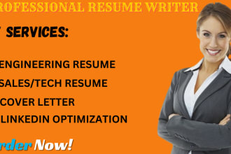 write sales, tech, engineering resume, cover letter and linkedin optimization