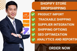 design shopify store dropshipping cjdropshipping dsers zendrop printify auto ds