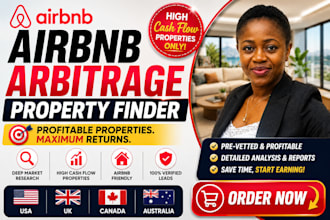 find you profitable properties for airbnb arbitrage  in the USA, UK, and canada