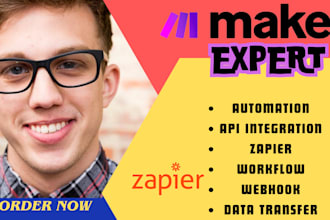 setup make com workflow with zapier and fix errors