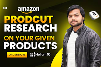 run helium10 and jungle scout on you given products for amazon product research
