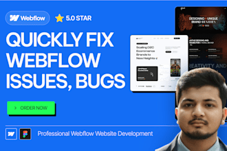 quickly fix your webflow website issues, bugs, errors, and technical problems