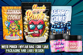 design weed, cannabis packaging, mylar bag, and jar label designs