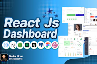 build admin dashboard admin panel, portal on react js, node js, django