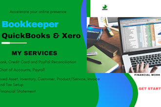 serve monthly bookkeeping for your company using xero and quickbooks
