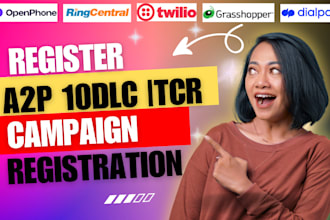 setup a2p 10dlc SMS for twilio, dailpad, grasshopper and tcr registration
