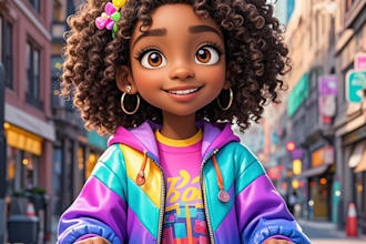 make colorful 3d children book illustrations 3d character