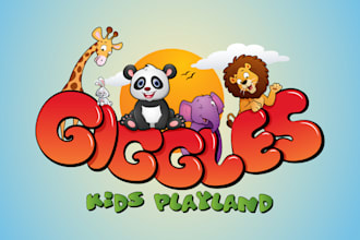 design a fun and playful cartoon logo for your brand