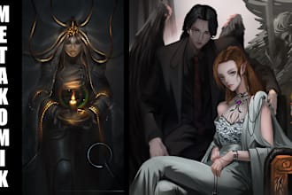 draw you splash art, cards, dnd, banners, visual novel art