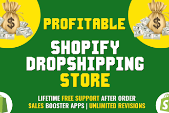 create shopify dropshipping store and shopify website