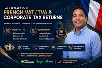 prepare french vat return, ca3 ca12 and ecommerce tax compliance