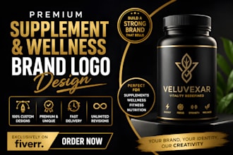 design premium supplement and wellness brand logo