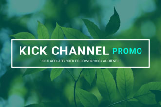 do twitch channel promotion to gain kick followers, chatters and live viewers