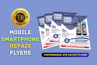 do smartphone, laptop and computer repair flyer design