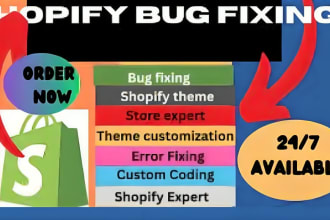 do shopify,  bug fix, and custom code development
