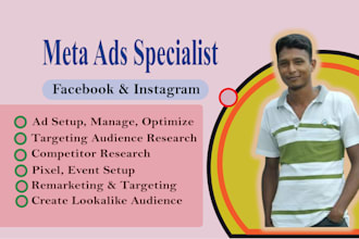 setup and manage meta ads for facebook and instagram