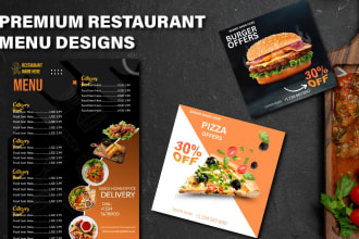 design professional modern digital and print ready menus