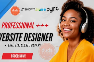 build website or landing page on duda, zyro, showit template, ionos, jimdo