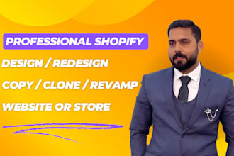 design, redesign, bug fix, revamp shopify website or custom shopify store design