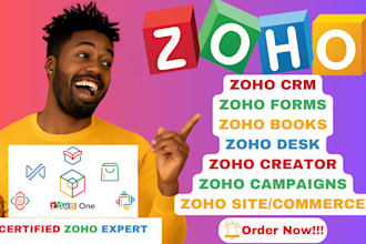 zoho crm setup zoho campaigns zoho sites zoho salesiq zoho desk zoho form books