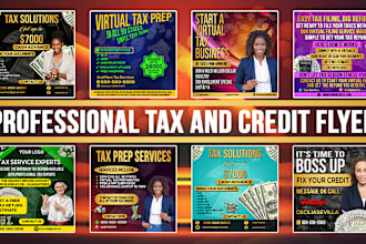 design modern tax, credit repair, and credit score flyer and instragram post