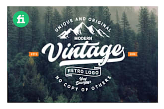 make creative vintage logo with hand drawn illustration