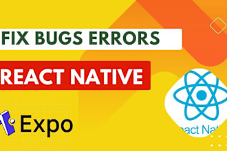 fix errors bugs and crashes in react native, expo mobile app
