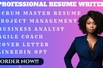 write a professional scrum master resume, cover letter, linkedin