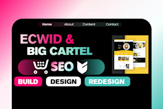 design ecwid store, bigcartel store, redesign ecwid bigcartel website setup