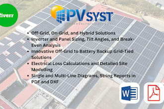 design solar pv systems on pvsyst with simulation report