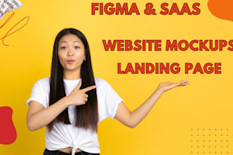 design saas landing page, website mockup figma landing page or saas website